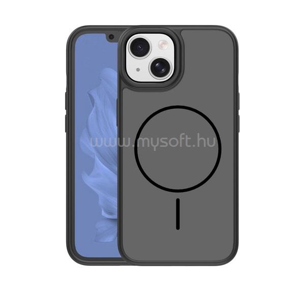 GIGAPACK iPhone 14 GIGAPACK Szilikon telefonvédő műanyag hátlap, MagSafe, FEKETE