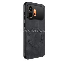 GIGAPACK Honor 600 GIGAPACK Szilikon telefonvédő nappa bőr hátlap, MagSafe, FEKETE GP-187173 small