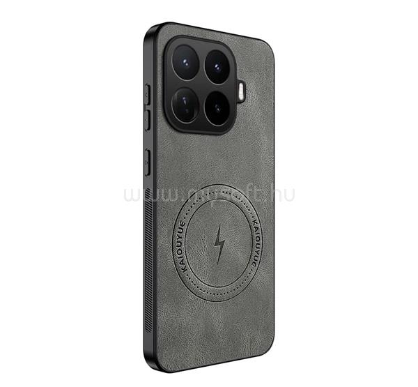 GIGAPACK Xiaomi 17T GIGAPACK Szilikon telefonvédő nappa bőr hátlap, MagSafe, SÖTÉTSZÜRKE