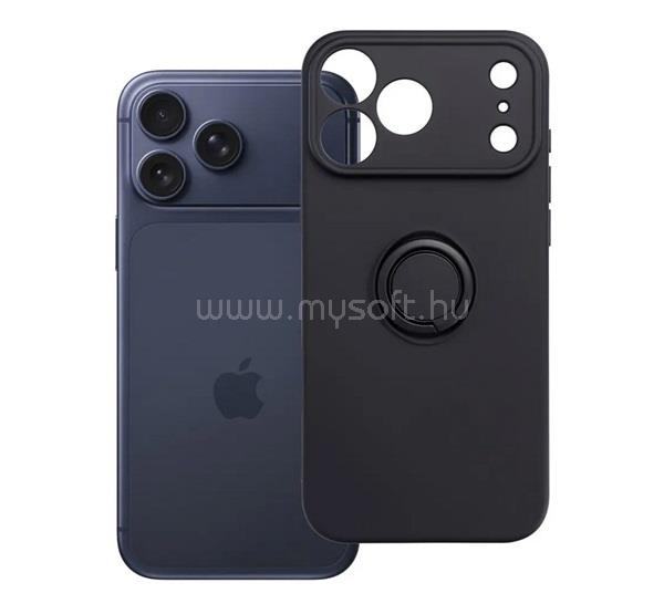 GIGAPACK iPhone 18 Pro Max / 17 Pro Max GIGAPACK Szilikon telefonvédő tartógyűrű, kameravédő, FEKETE