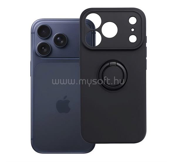 GIGAPACK iPhone 18 Pro / 17 Pro GIGAPACK Szilikon telefonvédő tartógyűrű, kameravédő, FEKETE