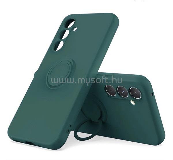 GIGAPACK Samsung A37 5G GIGAPACK Szilikon telefonvédő tartógyűrű, kameravédő, SÖTÉTZÖLD