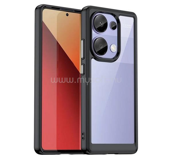GIGAPACK Redmi Note 13 Pro 4G / Poco M6 Pro 4G GIGAPACK Szilikon telefonvédő ütésállóság, átlátszó hátlap, FEKETE