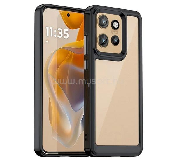 GIGAPACK Motorola Edge 50 Neo 5G GIGAPACK Szilikon telefonvédő ütésállóság, átlátszó hátlap, FEKETE