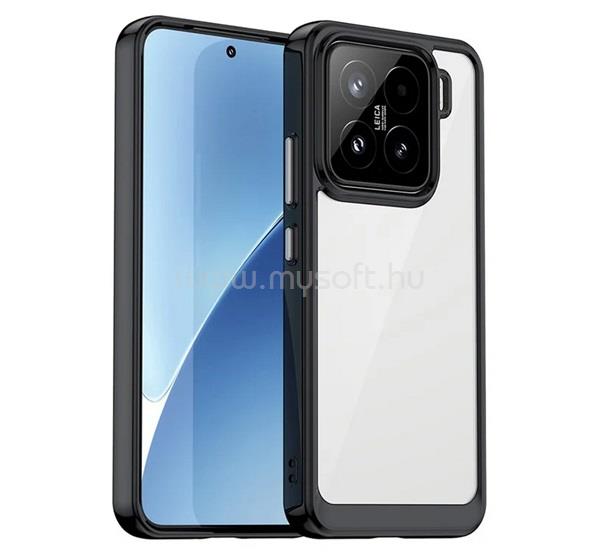 GIGAPACK Xiaomi 15 GIGAPACK Szilikon telefonvédő ütésállóság, átlátszó hátlap, FEKETE