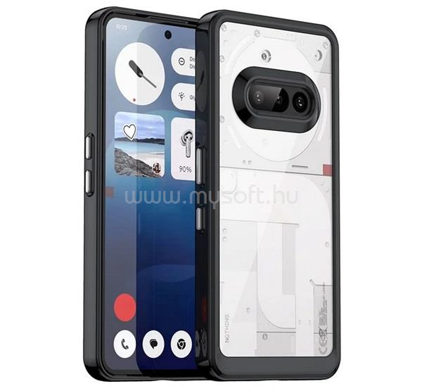 GIGAPACK Nothing Phone 3a GIGAPACK Szilikon telefonvédő ütésállóság, átlátszó hátlap, FEKETE
