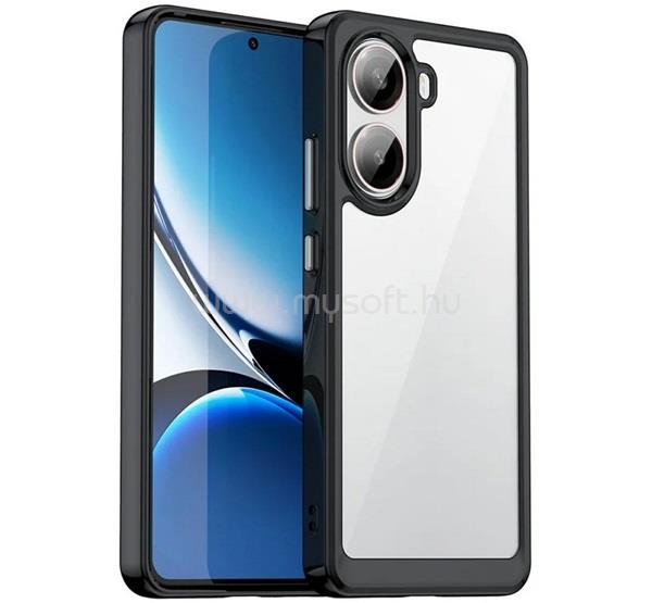 GIGAPACK Poco X7 Pro 5G GIGAPACK Szilikon telefonvédő ütésállóság, átlátszó hátlap, FEKETE