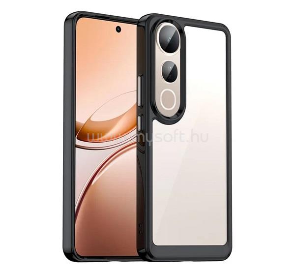 GIGAPACK Vivo V50 Lite GIGAPACK Szilikon telefonvédő ütésállóság, átlátszó hátlap, FEKETE