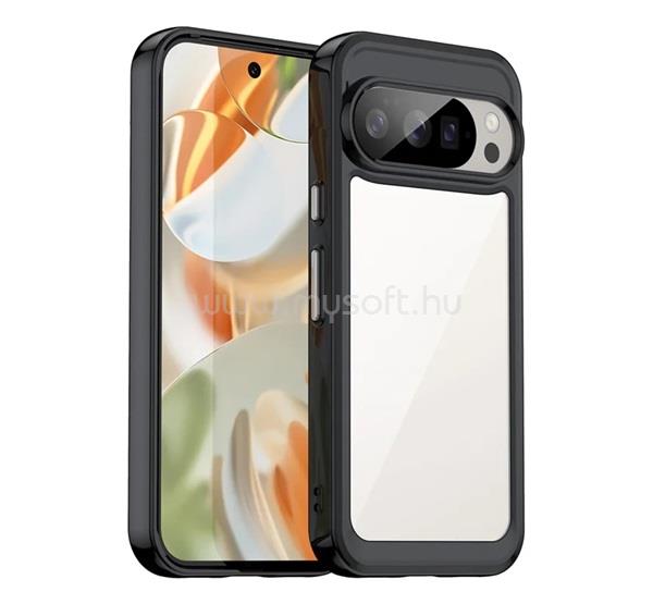 GIGAPACK Google Pixel 10 Pro / 10 GIGAPACK Szilikon telefonvédő ütésállóság, átlátszó hátlap, FEKETE