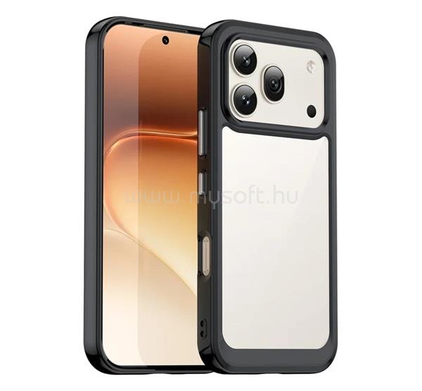 GIGAPACK Honor 600 / 600 Pro GIGAPACK Szilikon telefonvédő ütésállóság, átlátszó hátlap, FEKETE
