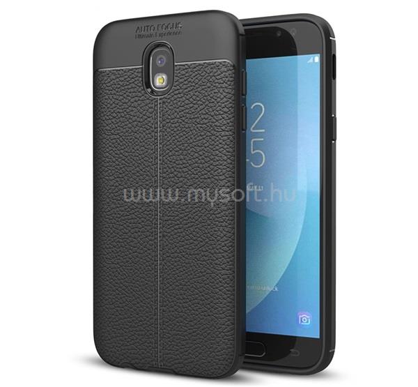 GIGAPACK Szilikon telefonvédő (ütésállóság, bőr hatású, varrás minta) FEKETE