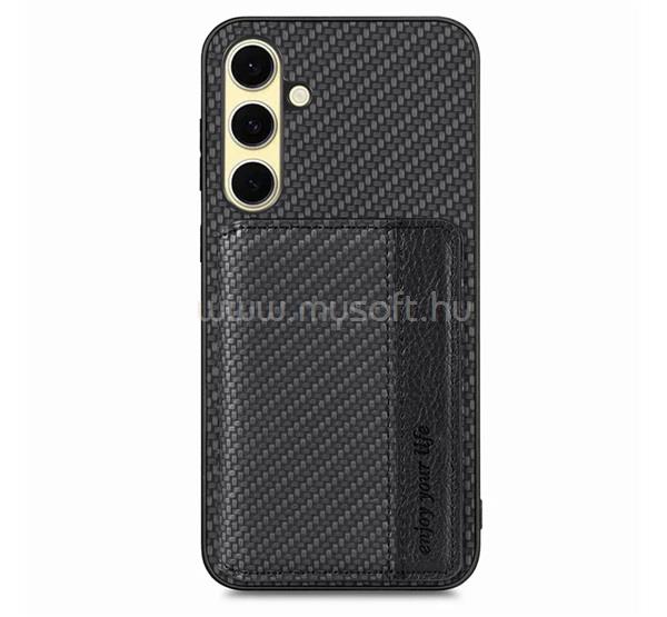 GIGAPACK Samsung A56 5G GIGAPACK Szilikon telefonvédő ütésállóság, karbon minta, FEKETE