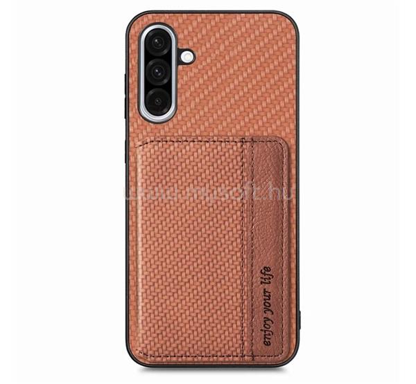 GIGAPACK Samsung A37 5G / A56 5G / A36 5G GIGAPACK Szilikon telefonvédő ütésállóság, karbon minta, SÖTÉTBARNA