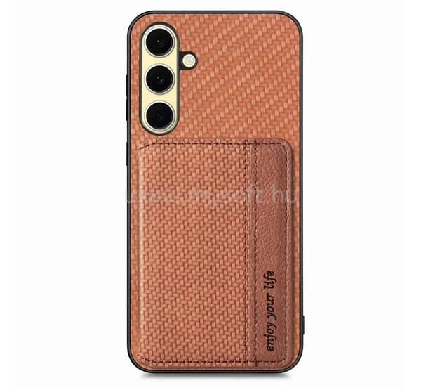 GIGAPACK Samsung A56 5G GIGAPACK Szilikon telefonvédő ütésállóság, karbon minta, SÖTÉTBARNA