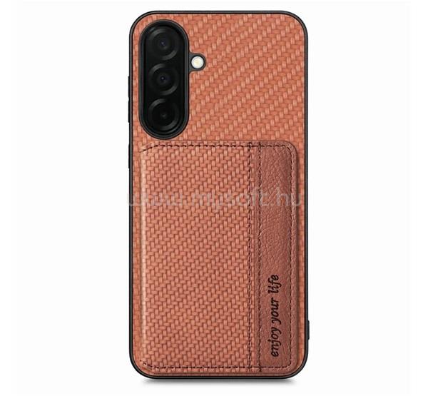 GIGAPACK Samsung S26 GIGAPACK Szilikon telefonvédő ütésállóság, karbon minta, SÖTÉTBARNA