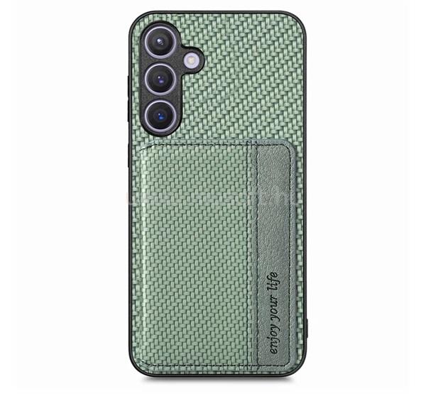 GIGAPACK Samsung S25 GIGAPACK Szilikon telefonvédő ütésállóság, karbon minta, SÖTÉTZÖLD