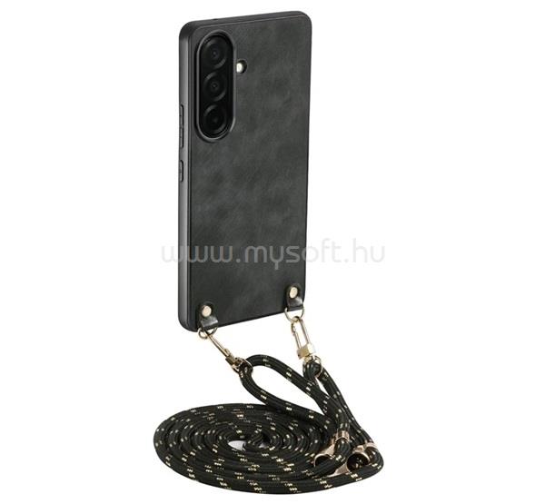 GIGAPACK Samsung A57 5G GIGAPACK Szilikon telefonvédő ütésállóság, nyakpánt, FEKETE