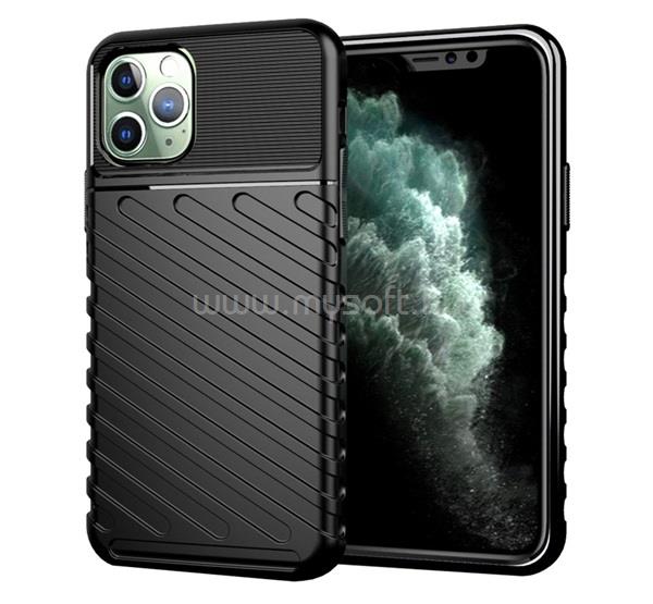 GIGAPACK iPhone 11 Pro GIGAPACK szilikon telefonvédő ütésállóság, dombor minta, FEKETE