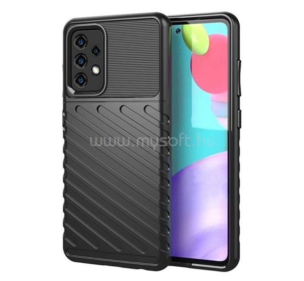 GIGAPACK Samsung A52s 5G / A52 5G / A52 4G GIGAPACK Szilikon telefonvédő ütésállóság, dombor minta, FEKETE