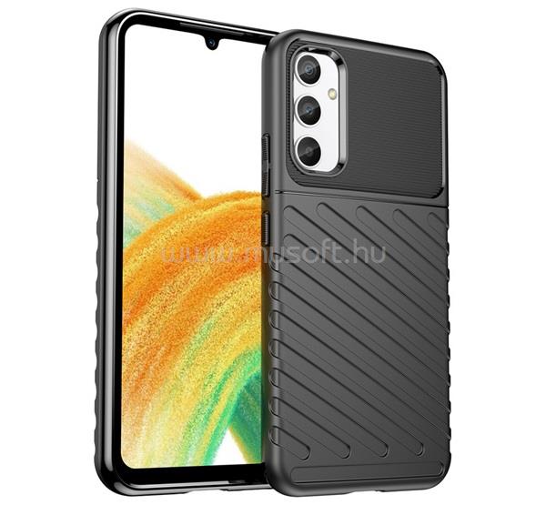 GIGAPACK Samsung A34 5G GIGAPACK szilikon telefonvédő ütésállóság, dombor minta, FEKETE