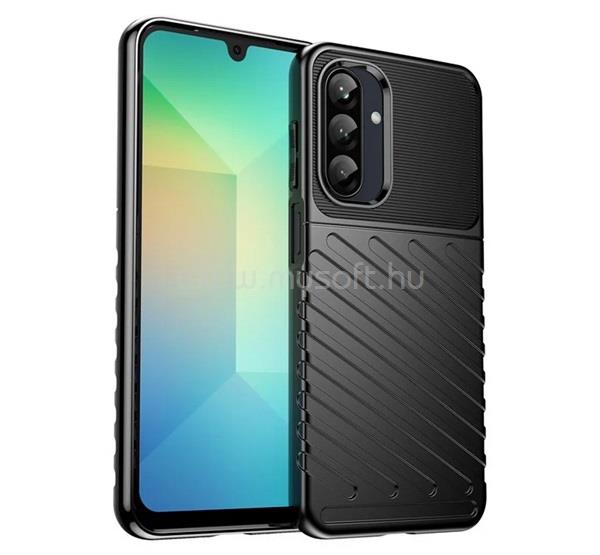 GIGAPACK Samsung A26 5G GIGAPACK Szilikon telefonvédő ütésállóság, dombor minta, FEKETE
