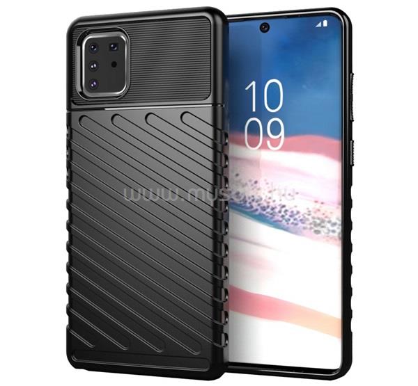 GIGAPACK Samsung Note 10 Lite GIGAPACK Szilikon telefonvédő ütésállóság, dombor minta, FEKETE