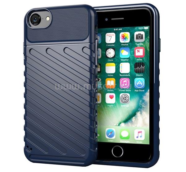 GIGAPACK iPhone SE 3 (2022) / SE 2 (2020) / 8 4.7 GIGAPACK Szilikon telefonvédő ütésállóság, dombor minta, SÖTÉTKÉK