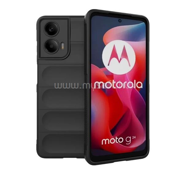 GIGAPACK Motorola Moto E14 / G24 GIGAPACK Szilikon telefonvédő ütésállóság, 3D, FEKETE