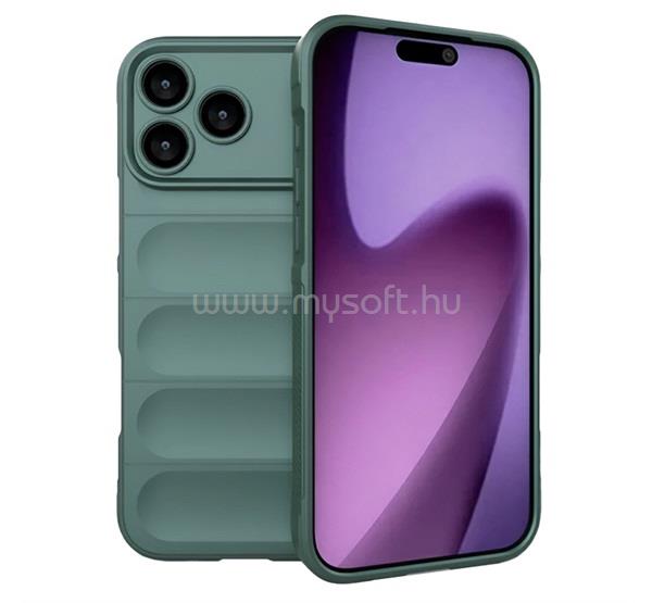 GIGAPACK iPhone 18 Pro / 17 Pro GIGAPACK Szilikon telefonvédő ütésállóság, 3D, SÖTÉTZÖLD