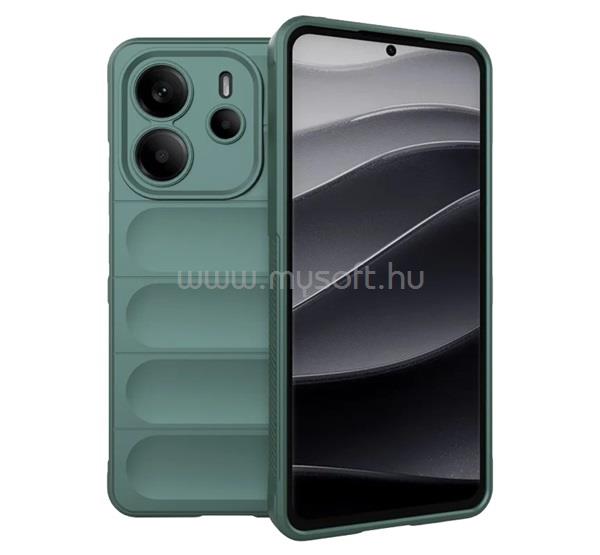 GIGAPACK Redmi Note 14 4G GIGAPACK Szilikon telefonvédő ütésállóság, 3D, SÖTÉTZÖLD