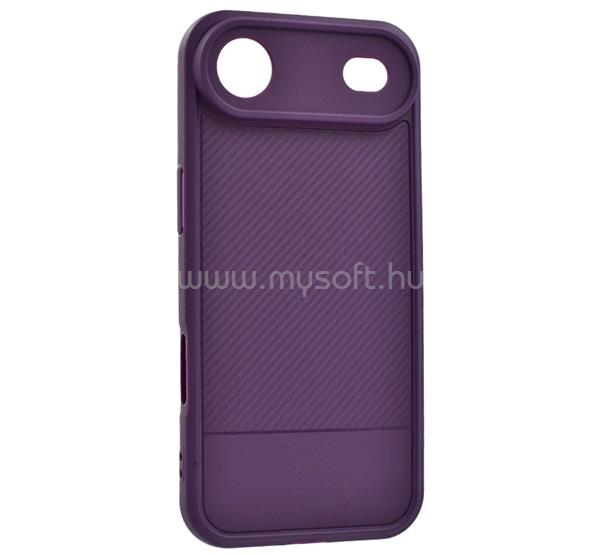GIGAPACK iPhone Air GIGAPACK Szilikon telefonvédő ütésállóság, karbon minta, LILA
