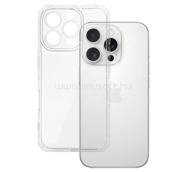 GIGAPACK iPhone 16 Pro GIGAPACK Szilikon telefonvédő ütésállóság, légpárnás keret, ÁTLÁTSZÓ
