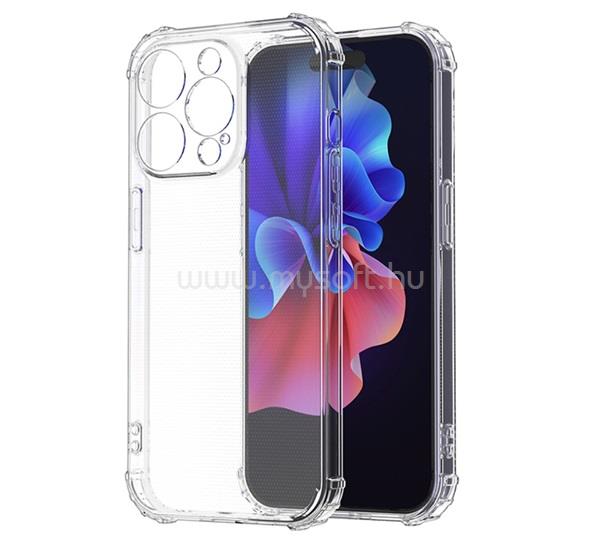 GIGAPACK iPhone 15 Pro GIGAPACK szilikon telefonvédő ütésállóság, légpárnás sarok, ÁTLÁTSZÓ