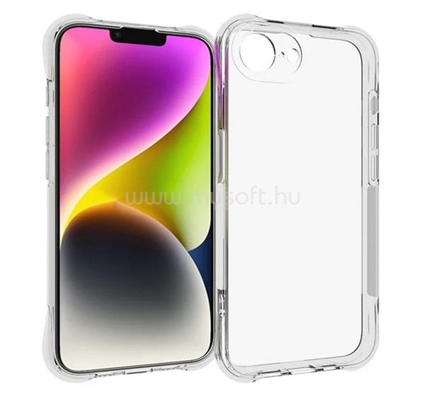 GIGAPACK iPhone 17e / 16e GIGAPACK Szilikon telefonvédő ütésállóság, légpárnás sarok, ÁTLÁTSZÓ