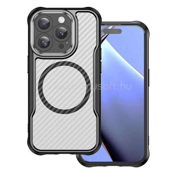 GIGAPACK iPhone 16 Pro GIGAPACK Szilikon telefonvédő ütésállóság, MagSafe, FEKETE