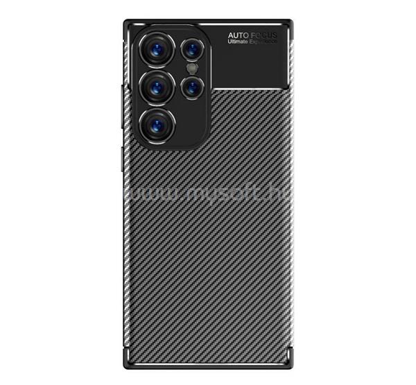 GIGAPACK Samsung S23 Ultra GIGAPACK szilikon telefonvédő ütésállóság, karbon minta, FEKETE