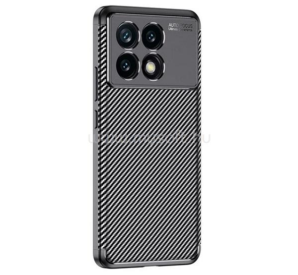 GIGAPACK Poco X6 Pro GIGAPACK Szilikon telefonvédő ütésállóság, karbon minta, FEKETE