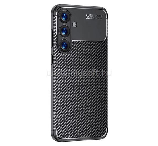 GIGAPACK Samsung S25 GIGAPACK Szilikon telefonvédő ütésállóság, karbon minta, FEKETE