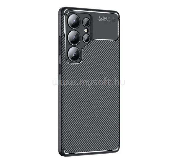 GIGAPACK Samsung S25 Ultra GIGAPACK Szilikon telefonvédő ütésállóság, karbon minta, FEKETE