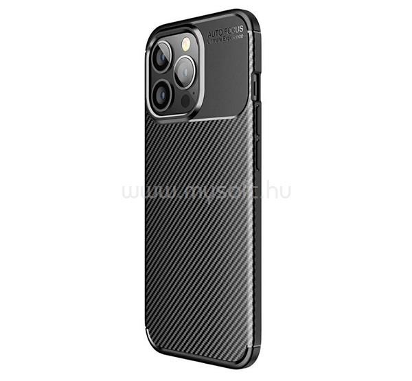 GIGAPACK iPhone 17 GIGAPACK Szilikon telefonvédő ütésállóság, karbon minta, FEKETE