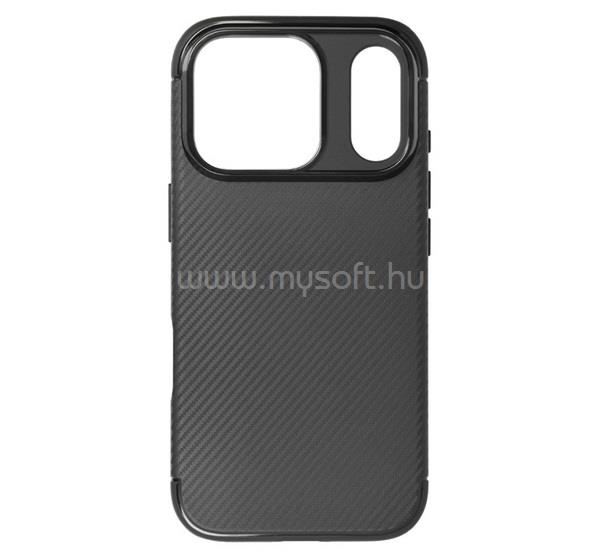 GIGAPACK iPhone 18 Pro / 17 Pro GIGAPACK Szilikon telefonvédő ütésállóság, karbon minta, FEKETE