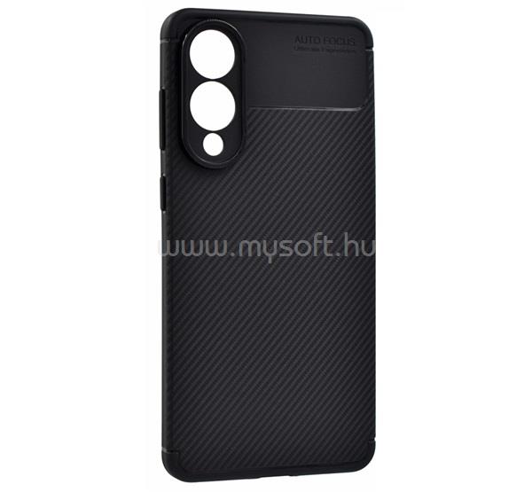 GIGAPACK Samsung S25 Edge GIGAPACK Szilikon telefonvédő ütésállóság, karbon minta, FEKETE