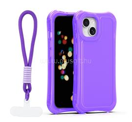 GIGAPACK iPhone 15 GIGAPACK Szilikon telefonvédő ütésállóság, műanyag hátlap + kézpánt, LILA GP-187354 small