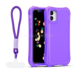 GIGAPACK iPhone 11 GIGAPACK Szilikon telefonvédő ütésállóság, műanyag hátlap + kézpánt, LILA GP-187355 small