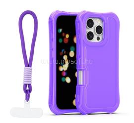 GIGAPACK iPhone 16 Pro GIGAPACK Szilikon telefonvédő ütésállóság, műanyag hátlap + kézpánt, LILA GP-187356 small