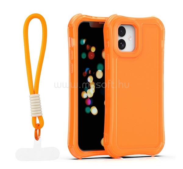 GIGAPACK iPhone 12 Pro / 12 GIGAPACK Szilikon telefonvédő ütésállóság, műanyag hátlap + kézpánt, NARANCSSÁRGA