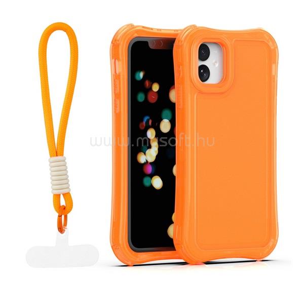GIGAPACK iPhone 11 GIGAPACK Szilikon telefonvédő ütésállóság, műanyag hátlap + kézpánt, NARANCSSÁRGA