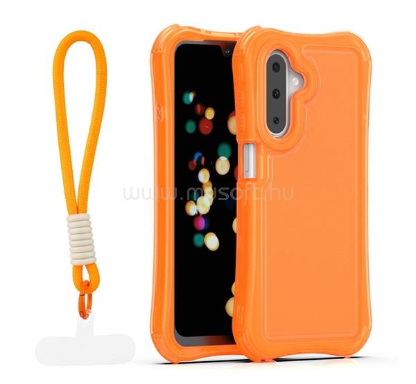 GIGAPACK Samsung A18 5G / A18 4G / A17 4G GIGAPACK Szilikon telefonvédő ütésállóság, műanyag hátlap + kézpánt, NARANCSSÁRGA