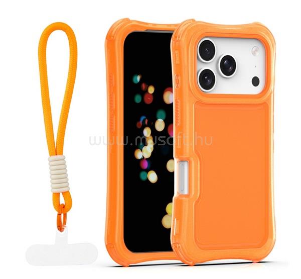 GIGAPACK iPhone 18 Pro Max / 17 Pro Max GIGAPACK Szilikon telefonvédő ütésállóság, műanyag hátlap + kézpánt, NARANCSSÁRGA