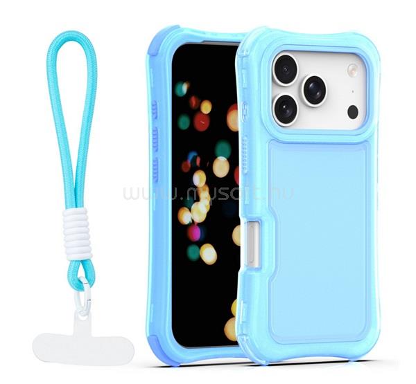GIGAPACK iPhone 18 Pro Max / 17 Pro Max GIGAPACK Szilikon telefonvédő ütésállóság, műanyag hátlap + kézpánt, VILÁGOSKÉK